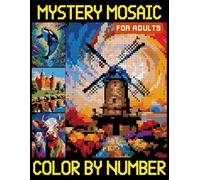 Mystery Mosaics Color By Number for Adults: Relaxing Quest Coloring Pages with Pixel Art Challenges to Reveal Hidden Images