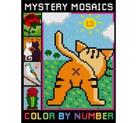 Mystery Mosaics Color By Number: Large Print Pixel Coloring Book for Kids, Adults, Seniors and Beginners BLACK BACKGROUND (Color Quest Color By Number)