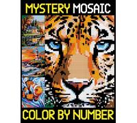 Mystery Mosaics Color By Number: Pixel Puzzles & Color Quests Coloring Book, Gift for Adults