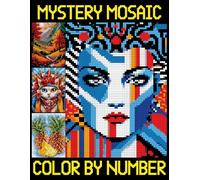 Mystery Mosaics Color by Number: Quest Coloring Book for Adults and Teens to Relax, Pixel Art Challenges to Reveal Hidden Images for Relaxation