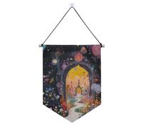 Mystery Purple Wonderland Scene banner gancio per parete con asta telescopica porta anteriore banner appeso decorazioni per feste per Festival e giorno speciale