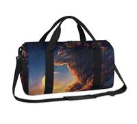 Mystery Wolf - Borsone sportivo con lupo, per il fine settimana, casual, da viaggio, palestra, per bambini, ragazze, ragazzi, donne, uomini