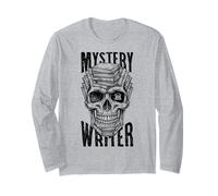Mystery Writer Cranio Macchina da Scrivere Libro Autore Libri romanzieri Maglia a Manica