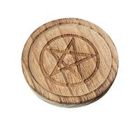 Mystic Altar Vay - Pentagram Candle Stand, Di Gioielli Decorativi Retrò | Essenziale Per La Casa Sacra, Vassoio Di Legno Con Stregoneria, Supporto Per Esposizioni A Lume Di Candela, Candelabro