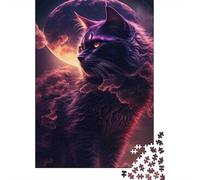 Mystic Black Cat 1000 Pezzi Cartolina Premium Pacchetto Puzzle Senior Jigsaw Entusiasti Difficile Sfidante Decorazione Murale Pacchetto Valore 70x50cm/1000pcs
