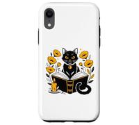 Mystic Cat with Spell Book Candle Flowers Witchcore Custodia per iPhone XR