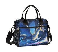 Mystic Dragon Space Dark Blue Cooler Bag con tracolla con tasca Womens Lunchbox per il campeggio lonchera economica para Mujer