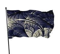 Mystic Floral Leaf Pattern Garden Flag 3x5 FT Retro Oro Fiore Albero Giungla Industriale Intarsiato Gioiello Poliestere Cortile Bandiere Casa Patio Prato Indoor Outdoor Saluto Banner