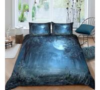 Mystic Forestcopripiumino microfibra Set di 3 Pezzi stampa di 3D cerniera nascosta Gothic Fantasy Set Di Copripiumino con federe per cuscini traspirante for adulti Super king（260x220cm）