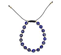 MYSTIC JEWELS Bracciale con perline di vetro con occhio turco, fortuna e protezione, Ajustable, Vetro Vetro Cordino, Nessuna pietra preziosa