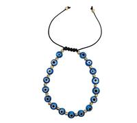 MYSTIC JEWELS Bracciale con perline di vetro con occhio turco, fortuna e protezione, Ajustable, Vetro Vetro Cordino, Nessuna pietra preziosa