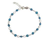 MYSTIC JEWELS - Bracciale in argento Sterling 925 con occhielli di buona fortuna, 14 occhielli da 4 mm, con estensione della catena, 19 cm, Argento Sterling 925, Nessuna pietra preziosa