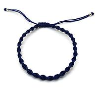 MYSTIC JEWELS - Braccialetto in Macrame, Girevole, con Filo colorato, Portafortuna, Good Luck (Blu)