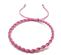 MYSTIC JEWELS - Braccialetto in Macrame, Girevole, con Filo colorato, Portafortuna, Good Luck (Rosa)