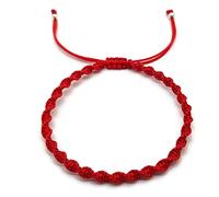 MYSTIC JEWELS - Braccialetto in Macrame, Girevole, con Filo colorato, Portafortuna, Good Luck (Rosso)