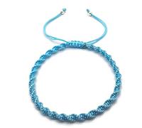 MYSTIC JEWELS - Braccialetto in Macrame, Girevole, con Filo colorato, Portafortuna, Good Luck (Turchese)