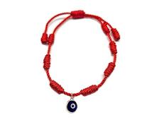 MYSTIC JEWELS By Dalia Bracciale a 7 nodi, rosso, amuleto, regolabile, protezione contro il malocchio, felicità, per uomo e donna, 19 cm, Poliestere