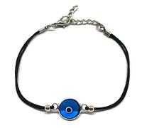 MYSTIC JEWELS By Dalia - Bracciale Classico Occhio Turco della buona Fortuna per Uomini e Donne e Argento, (Nero)