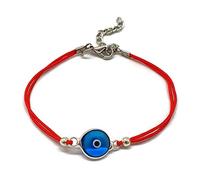 MYSTIC JEWELS By Dalia - Bracciale Classico Occhio Turco della buona Fortuna per Uomini e Donne e Argento, (Rosso)