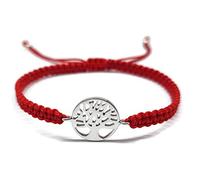 MYSTIC JEWELS By Dalia - Braccialetto in Argento Sterling 925, Albero della Vita, in Filo macramè, Regolabile, Idea Regalo. e Argento (Argento)