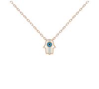 MYSTIC JEWELS By Dalia - Collana con ciondolo a forma di occhio di Allah, in argento Sterling 925, con mano di Fatima e occhio di Allah per proteggerti e Argento, colore: rosa, cod. 1