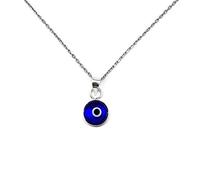 MYSTIC JEWELS By Dalia - Collana contro il malocchio di cristallo blu, come portafortuna - In argento Sterling 925 - Collana da 40 a 45 cm di lunghezza, come regalo per proteggere dal malocchio