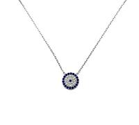 MYSTIC JEWELS by Dalia - Collana in Argento Sterling 925 con Ciondolo a Forma di Occhio Turco, Rotonda, con Zirconia cubica (Argento-Argento)