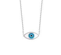 MYSTIC JEWELS By Dalia Colliar Mal d'Occhio - Argento Sterling 925 smaltato con Bianco e Blu per buona Fortuna per Donne e Ragazze (Argento)