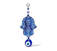 MYSTIC JEWELS - Hamsa della Mano di Fatima in Legno con Occhio Turco per buona Fortuna e energia in casa