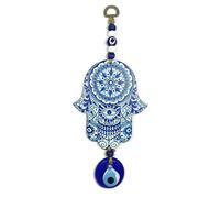 MYSTIC JEWELS - Hamsa della Mano di Fatima in Legno con Occhio Turco per buona Fortuna e energia in casa