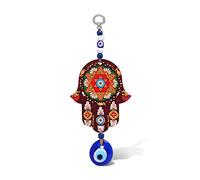 MYSTIC JEWELS - Hamsa della Mano di Fatima in Legno con Occhio Turco per buona Fortuna e energia in casa