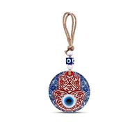MYSTIC JEWELS - Hamsa della mano di Fatima in vetro con occhio turco per buona fortuna in casa (Modello 1)