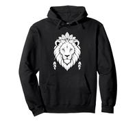 Mystic Lion Face Boho Tribal Mandala Animal Graphic Felpa con Cappuccio