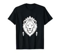 Mystic Lion Face Boho Tribal Mandala Animal Graphic Maglietta