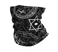 Mystic Magic Symbols Wiccan Satan Black Scaldacollo Lavabile Protezione del Viso Multiuso Headwrap per Escursionismo Outdoor attività 25X50Cm
