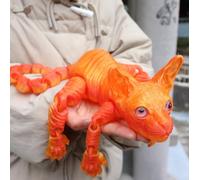 Mystic Meow 3D Guardian Cat, 3D Printed Animals Hairless Cat, Colorful Realistic Flexible Articulated Joints Animal Figurine, Fidget Articulated Joints Cats for Cats Lovers Gifts