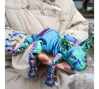 Mystic Meow - 3D Guardian Cat, 3D Printed Sphynx Cat Animals, Cats Birthday Decorations, Figurine Office Home Decor Cats Lover Gifts for Women, Unique Halloween Spooky Charming Black Statue(#G)