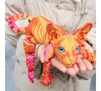 Mystic Meow - 3D Guardian Cat, 3D Printed Sphynx Cat Animals, Cats Birthday Decorations, Figurine Office Home Decor Cats Lover Gifts for Women, Unique Halloween Spooky Charming Black Statue(#D)