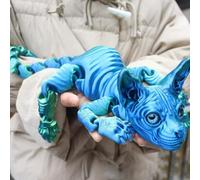 Mystic Meow - 3D Guardian Cat, 3D Printed Sphynx Cat Animals, Cats Birthday Decorations, Figurine Office Home Decor Cats Lover Gifts for Women, Unique Halloween Spooky Charming Black Statue(#J)