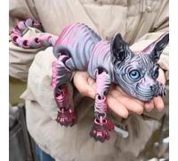 Mystic Meow - 3D Guardian Cat, 3D Printed Sphynx Cat Animals, Cats Birthday Decorations, Figurine Office Home Decor Cats Lover Gifts for Women, Unique Halloween Spooky Charming Black Statue(#F)