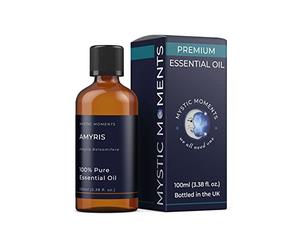 Mystic Moments | Olio essenziale di amyris 100 ml - olio puro e naturale per diffusori, aromaterapia e massaggio miscele senza OGM vegano