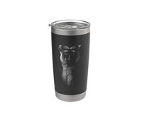 Mystic Monkey Wildlife Primate Ritratto Notte Bicchiere termico in acciaio inox doppia parete