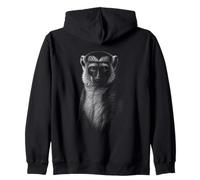 Mystic Monkey Wildlife Primate Ritratto Notte Felpa con Cappuccio