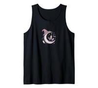 Mystic Moon - Cappello da Strega con Pipistrello Magico Celeste e Cristalli Canotta