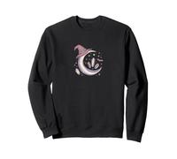 Mystic Moon - Cappello da Strega con Pipistrello Magico Celeste e Cristalli Felpa