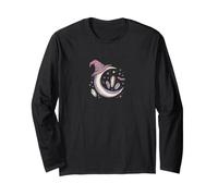 Mystic Moon - Cappello da Strega con Pipistrello Magico Celeste e Cristalli Maglia a Manica