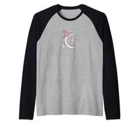 Mystic Moon - Cappello da Strega con Pipistrello Magico Celeste e Cristalli Maglia con Maniche Raglan