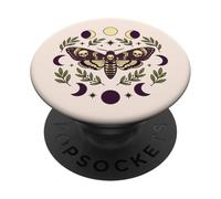 Mystic Moth Moon Phases Celestial Witchcore Aesthetic PopSockets PopGrip Adesivo