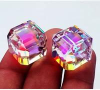 Mystic Quarzo Cubo 50 A 60 KT Certificato Paio Loose Gemma Con Omaggio