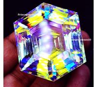 Mystic Quarzo Esagonale Forma 190 + KT Certificato Loose Gemma Con Omaggio